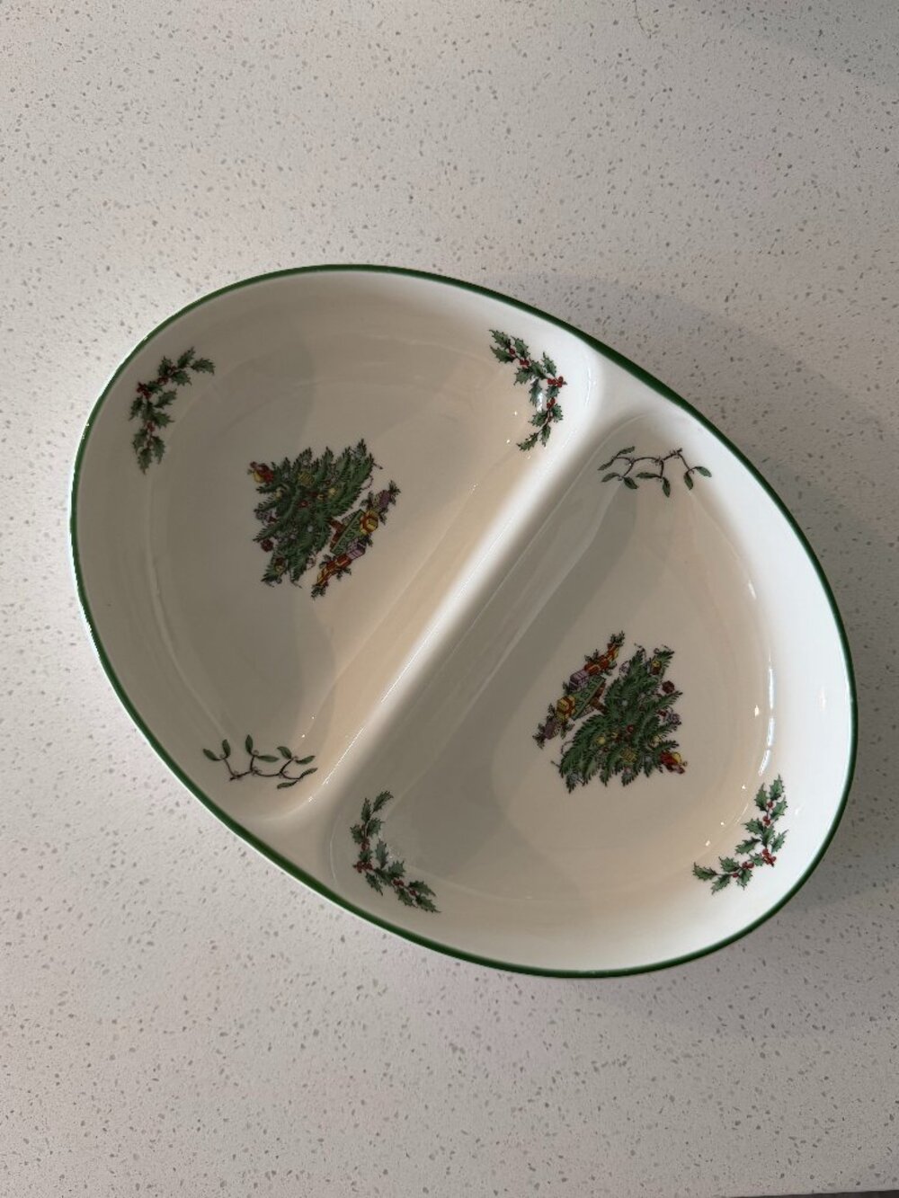 Spode Christmas Tree Divided Vegetable Bowl